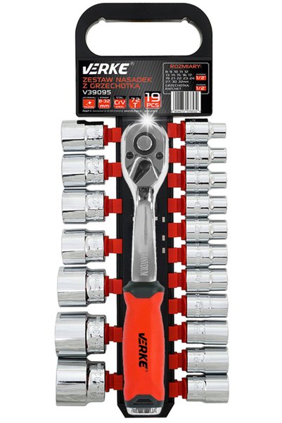 NO BRAND Nasadki Chei tubulare cu clichet 1/2, Set de chei tubulare 19 El 72t