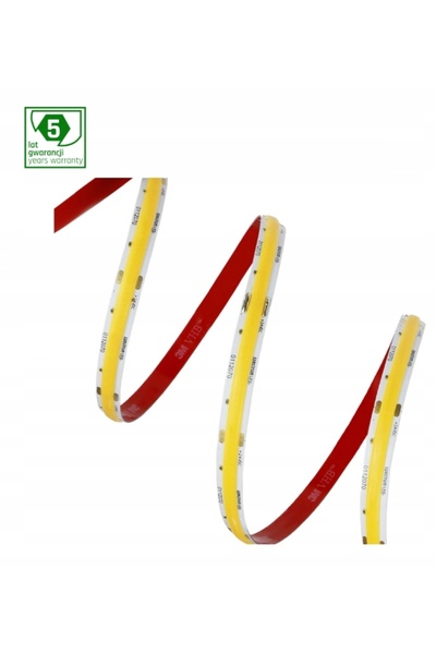NO BRAND Bandă LED 24V IP20 Fără silicon COB 40W Alb cald 3000K 88Lm/W 3500Lm...