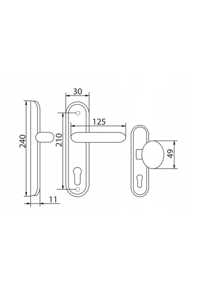 NO BRAND Mâner de ușă tip buton lung Wala 92 H1 Bronz