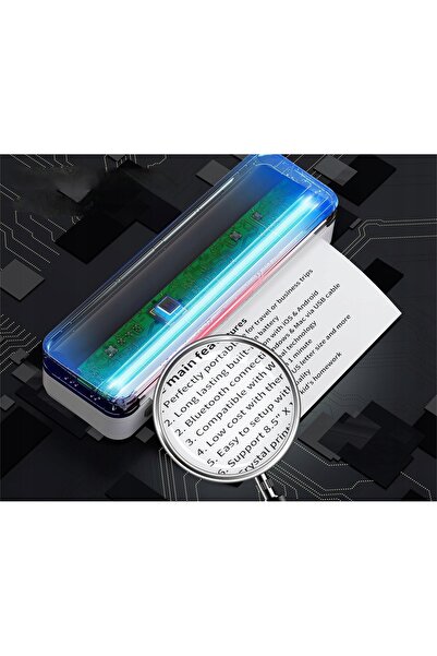 NO BRAND Imprimantă termică portabilă A4 Bluetooth, fără cerneală (baterie de...