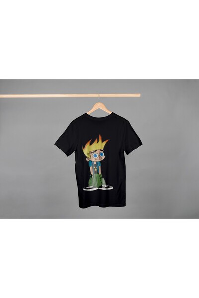 Noname Tricou Unisex Bumbac Premium Casual " Johnny Test nevinovat " Inscriptie