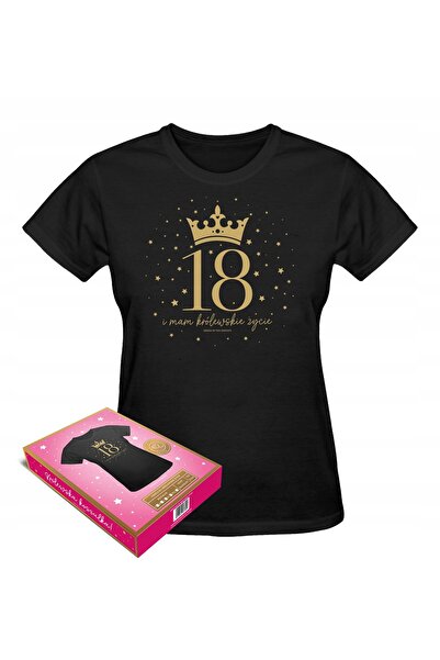 NO BRAND Tricou Aniversare 18 ani Viață Regală 18 Ani Cadou pentru Fata Solen...