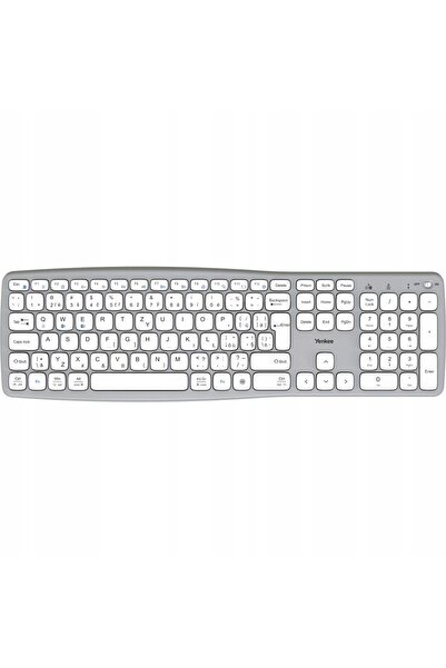 NO BRAND Yenkee 2100 Alb Tastatură Wireless Ergonomică 2.4G + Bluetooth