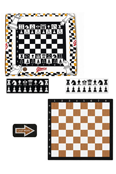 GLANCE Chess Set Wood Color,Foldable Magnetic Chess,Game for Kids,Adults and ...