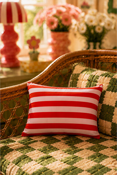 SasoHome Vintage Retro Çizgili Dekoratif 30x50 Kırlent Kılıfı Seti 2'li | Renkli Modern Boho Tasarım