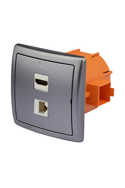 Kontakt-Simon Priză de perete încastrată HDMI și terminal RJ-45