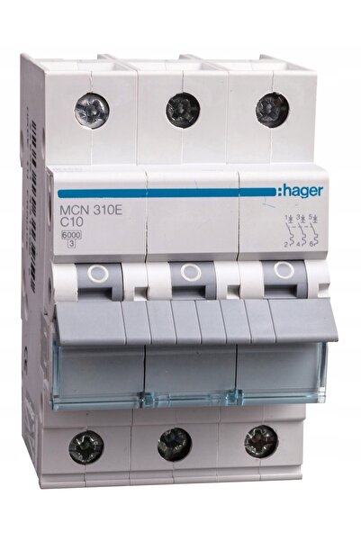 hager Disjunctor MCB 3P C 10A MCN310E