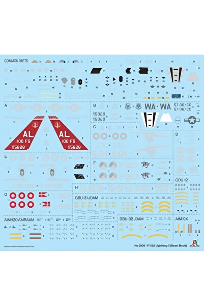 NO BRAND Italeri 2836 f-35a husarz lightning ii decaluri Polonia model avion ...