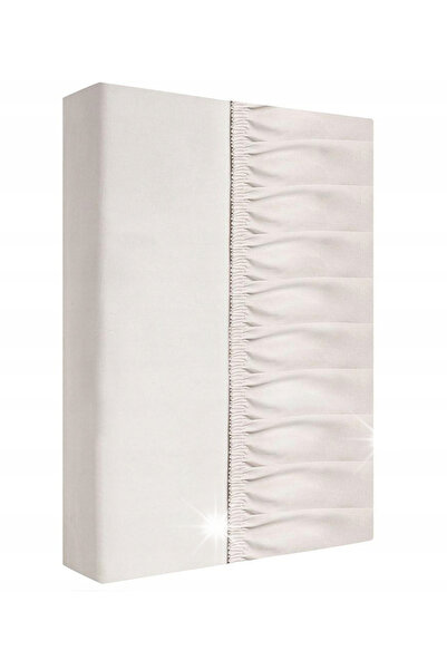 NO BRAND Cearșaf din satin cu elastic 200x220 ecru