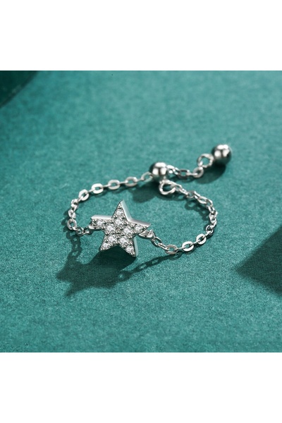 NO BRAND Inel reglabil Fraise Star S925 cu Zirconia