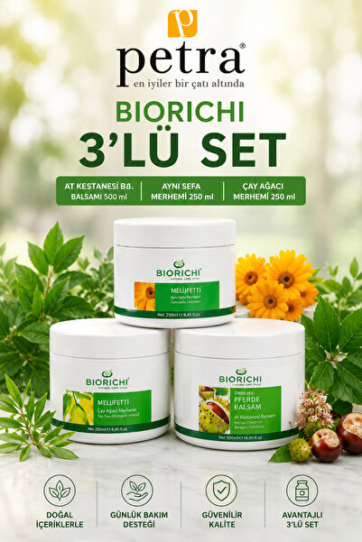 Biorichi Petra Dünyası 3'lü Bakım Seti | At Kestanesi Balsamı 500 ml + Aynı S...