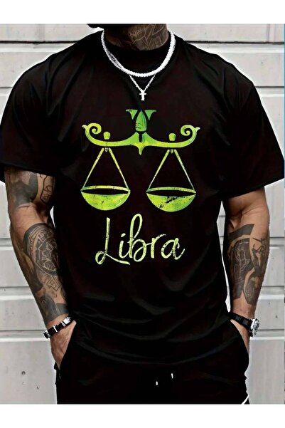 799 100% Cotton Libra Zodiac Sign T-Shirt Men's Women's Vintage Summer Vacati...