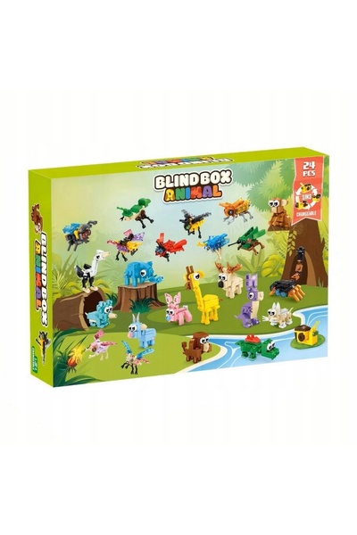 NO BRAND Set de blocuri de construcție mini cu animale 24-în-1, cadou calenda...