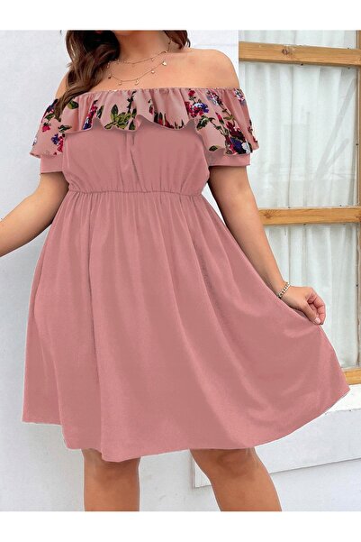 NO BRAND E02o008 rochie roz mini cu flori design Shein 46