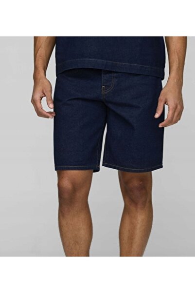 NO BRAND Pantaloni scurți din denim de bumbac, albastru marin, cu buzunare și...