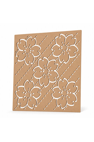 BESİNG Sashiko Flower Pattern Embroidery Template