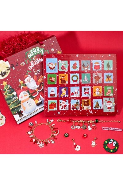 NO BRAND Calendar de Advent Kit de confecționare brățări de Crăciun 24 bucăți