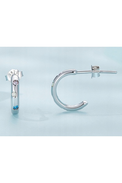 NO BRAND Cercei din argint 925 sterling cu zirconiu, tip șurub, pentru femei