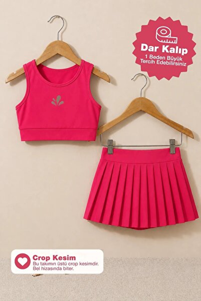 ZUZUNGA Girl's Spartif Pleated Bottom - Top Set