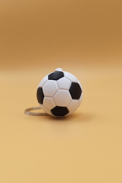 Rodopiva Breloc clasic cu minge de fotbal alb-negru - Amuletă decorativă pent...