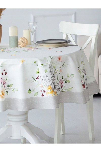 NO BRAND Față de masă rotundă de Paște Sonata, 170 cm, 100% bumbac, ambalată ...