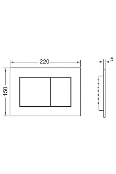 TECE Placă de acționare WC, Plastic, Alamă metalică, 2 trepte