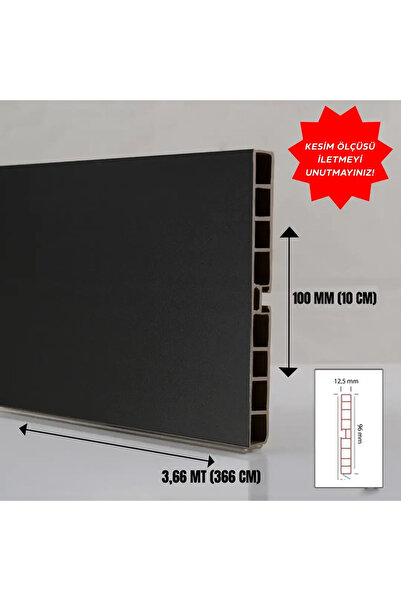 A1 Baza Pvc Profil 100mm Kaplamalı Bute Siyah