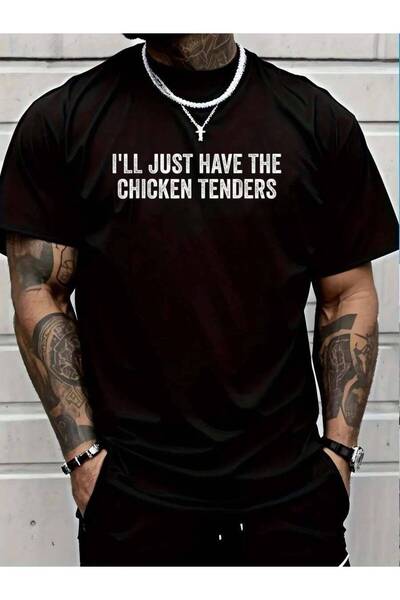 4CR تي شيرت I'll Just Have The Chicken Tenders مصنوع من القطن بنسبة 100% للرج...