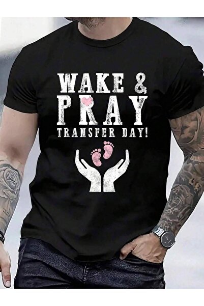 9TAY تي شيرت قطن 100% بتصميم 'Wake & Pray'، هدية للتوعية باليوروبيا للإنجاب ف...