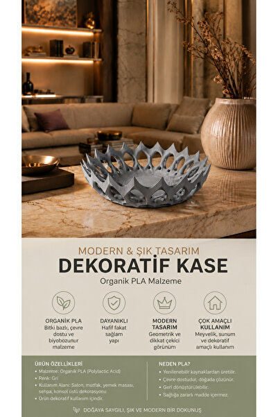 ALPİN Modern Dekoratif Meyve & Sunum Kasesi / Salon, Mutfak ve Sehpa Dekoru