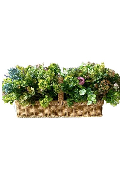 Söz Premium Hasır Sepette Greenery Aranjmanı