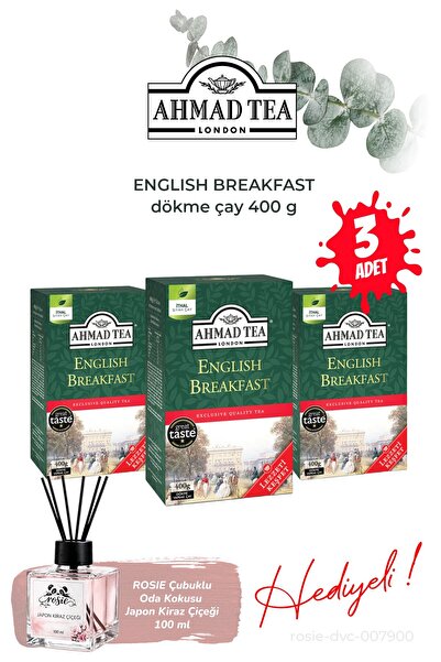 Ahmad Tea English Breakfast 3 Paket dökme çay 400 g ve Oda Kokusu