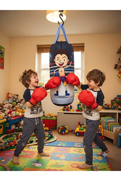 NOVAJOY 🥊 Mini Boks Seti – Çocuklar İçin Askılı Boks Torbası ve Eldiven Seti...