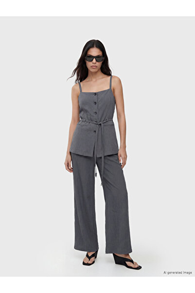 LC Waikiki Elastic Waist Textured Women's Trousers