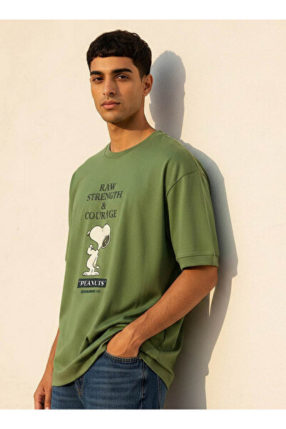 SP Characters Snoopy Crew Neck Short Sleeves Printed T-shirt
