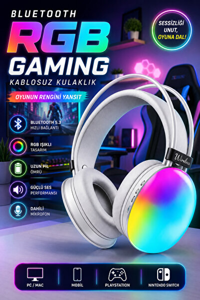 Zineets Mikrofonlu Kablosuz Bluetooth Uyumlu Oyuncu Kulaklığı Gaming Kulaklık...