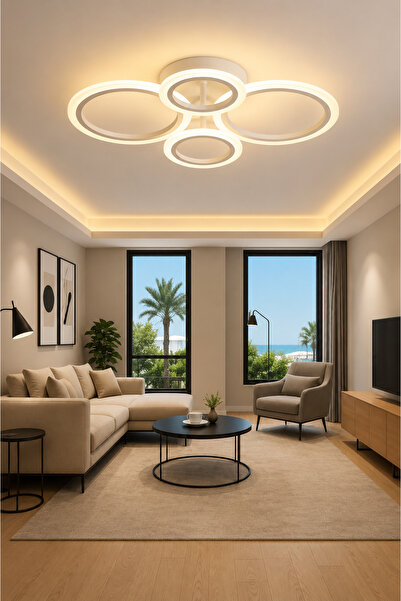 Modavize AKRİLİK PLAFONYER MODERN TASARIMLI AVİZE MS38005-4BYZ