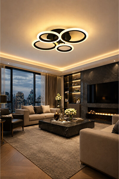 Modavize AKRİLİK PLAFONYER MODERN TASARIMLI AVİZE MS38005-4SYH