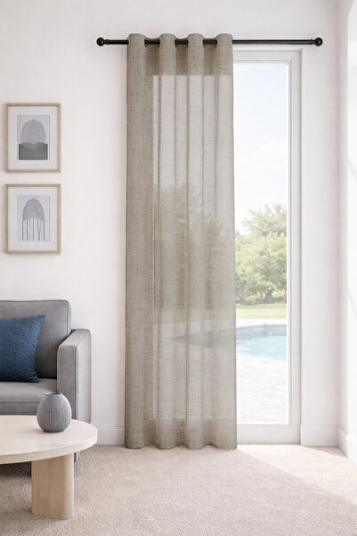 Premier Home ستارة تول كريمية من لافين مقاس خاص 120×250 1×2.5 طية