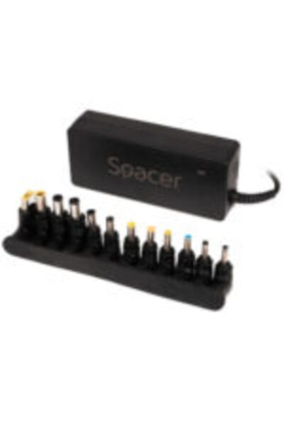 Spacer Универсално AC-DC зарядно за лаптоп, SPACER, 90W, 12 накрайника, DC15/...