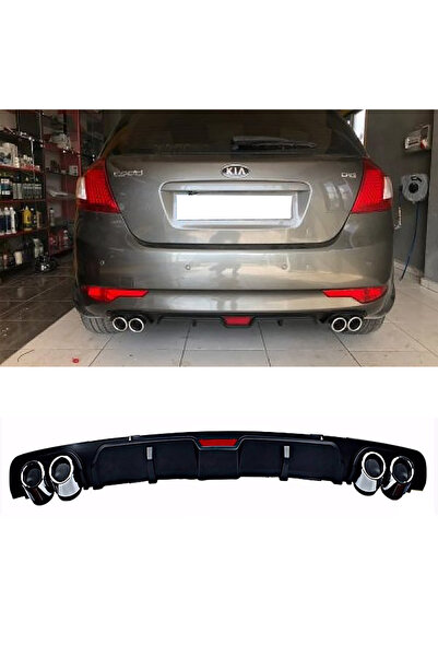 HasAkman Kia Ceed Siyah Difüzör 4 Krom Egzoz Görünümlü Difizör Arka Ek Body K...
