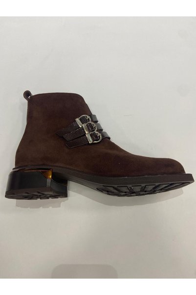 MARCO ROCCO Genuine Leather Suede Elastic Band Zippered Boots Women's Shoes