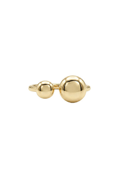 Charmist Steel Duo Sphere Adjustable Ring Gold