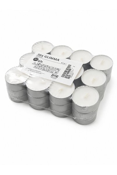 IKEA HE STORE Glimma 36 adet 6 saat Yanma Süreli Kokusuz Mum