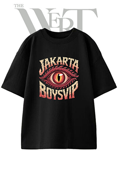 THEWERT Dragon Eye Design Printed Unisex Black Oversize T-Shirt