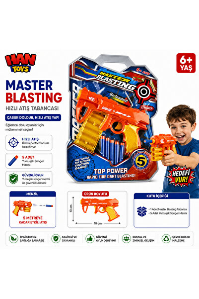 Han toys Master Blasting Soft Dart Tabancası – Sünger Mermili Oyuncak Atış Seti