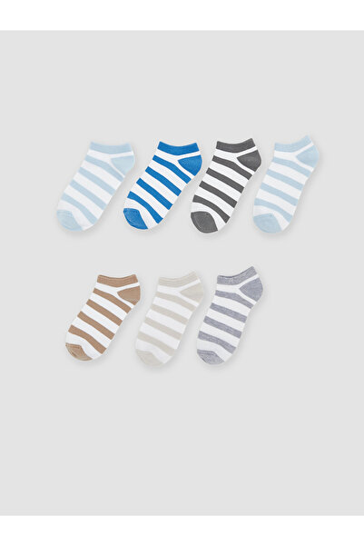 LC Waikiki Lcw Kids Mixed Striped Boys' Booties Socks Pack of 7