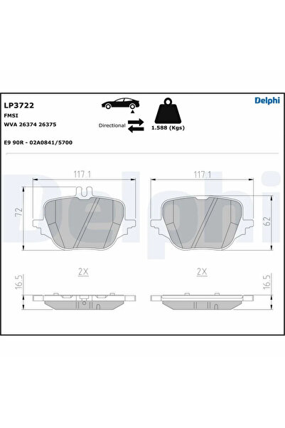 DELPHİ Set Placute Frana Frana Disc Mercedes-Benz C-Class/Cle/E-Class 2020-2024