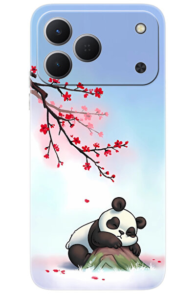 TECNO Spark 50 4G (KN4n) Uyumlu Kılıf Desen Baskılı Silikon Uyuyan Panda STK:...