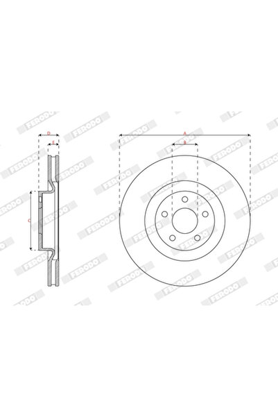 FERODO Set Discuri Frana Ford Focus 4 Turnier/Kuga 3 2019-2019